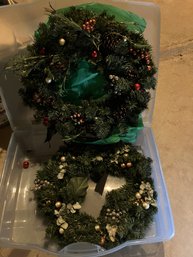 Two Christmas Wreaths (Tote Not Included)