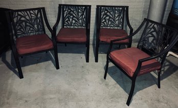 Set Of Four Outdoor Patio Chairs With Cushions