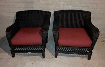 Pair Of Hampton Bay Outdoor Patio Chairs With Cushions