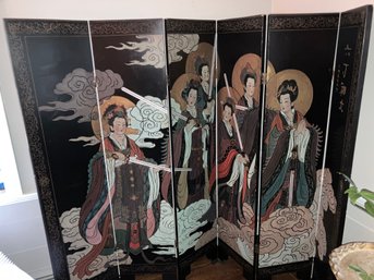 Antique Chinese 6 Panel Coromandel Screen