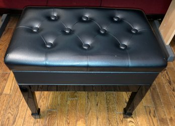 Black Tufted Seat With Interior Compartment 19 X 22 X 14