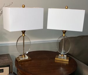Pair Of Table Lamps With Shades 27 X 7