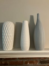 Assortment Of Vases 15 X 6, 15 X 4 & 19 X 6
