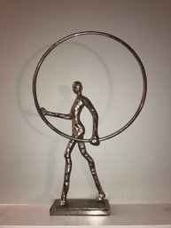 Metal Silver Toned Art Sculpture