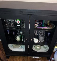 Black. Curio Cabinet With Glass Doors 41 X 36 X 15