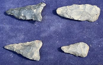 Two Spearpoints And Two Scrapers From The Woodland Period