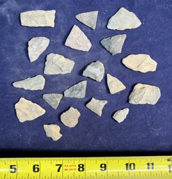 Assortment Of Nineteen Broken Points And Tools From The Paleo-Indian Period
