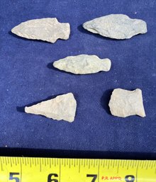 Five Archaic Spearpoints And Tools