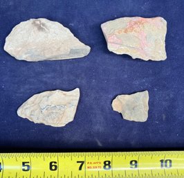 Four Paleo-Indian Blades Or Scapers