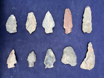Assortment Of Ten Paleo-Indian/Archaic Projectile Points And Tools