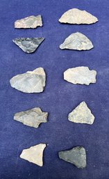 Assortment Of Ten Broken Projectile Points From The Archaic/Woodland Period