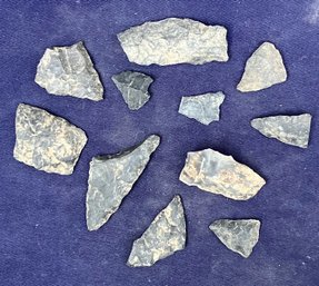 Assortment Of Eleven Broken Projectiles And Blades