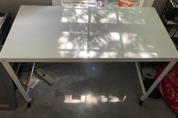 White Metal Table 29 X 48 X 24