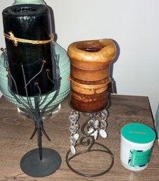 Assortment Of Candle Stands & Candles