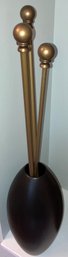 Art Vase With Three Gold Poles 15 X 5
