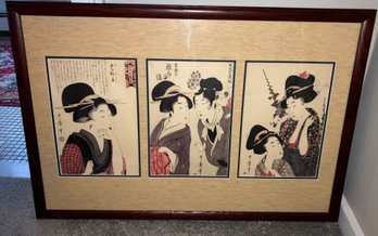 Three Piece Oriental Prints 26 X 38