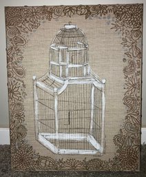 Signed Painting On Linen Of A Birdcage By Brian Ragsdale 20 X 16