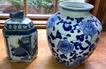 Blue & White Asian Vases
