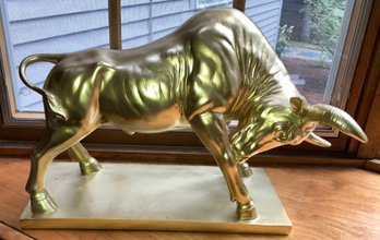 Gold Bull Art Piece 17 X 12
