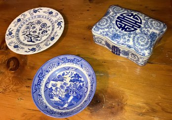 Royal Stafford England Bowl, J & G Meakin Nordic Blue Plate  & Trinket Box