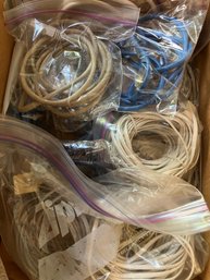 Assortment Of Computer Cords & Phone Cords