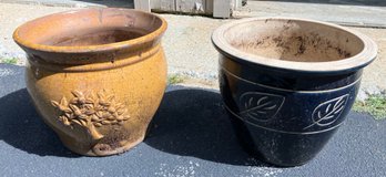 Two Ceramic Flower/Planter Pots 12 X 18