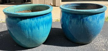 Two Ceramic Flower/Planter Pots 12 X 18