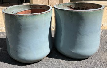 Two Ceramic Flower/Planter Pots 12 X 11