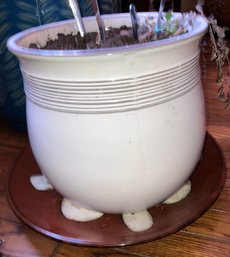 Large White Ceramic Pot 11 X 12