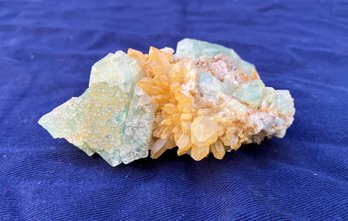 New Hampshire William Wise Mine Fluorite & Quartz Crystal Cluster 4.2 Ounces