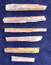 Six California Pink Tourmaline Crystals 0.3 Ounces