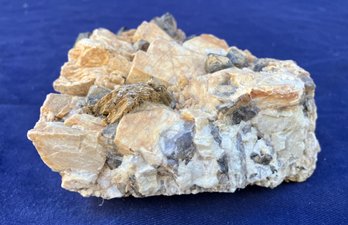 New Hampshire Felspar Microcline With Smoky Quartz Crystals 1 Pound 7 Ounces