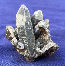 New Hampshire Smoky Quartz Cluster & A Double Terminated Smoky Quartz Crystal Combined Weight 1.6 Ounces