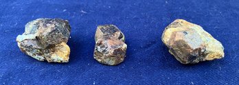 Three Clusters Of Almandine Garnets Total Weight 1.6 Ounces