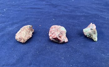 Three Almandine Garnet Mineral Specimens Total Weight 2.5 Ounces