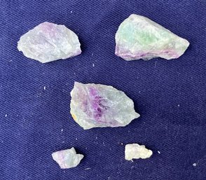 Four Small Pieces Of Fluorite Total Weight 1.1 Ounces