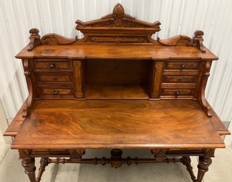 Fine American Walnut Renaissance Revival Desk C. 1865