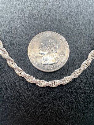 Vintage Sterling Silver Rope Chain Necklace #10244 | Auctionninja.com