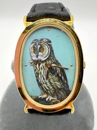 Vintage Hand Painted Owl Wrist Watch