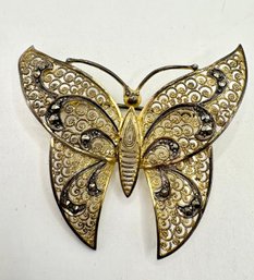 Vintage Sterling Silver Butterfly Brooch Pin Germany