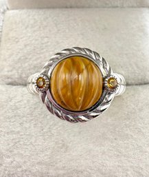 Classic JUDITH RIPKA Sterling Silver Tigers Eye Ring