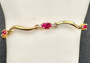 Beautiful Ruby  Vermeil Sterling Silver Bracelet