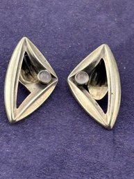 Vintage Sterling Silver Moonstone Denmark Earrings