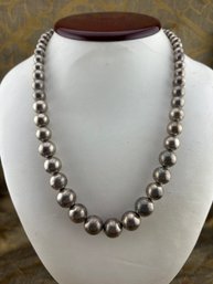 Classic Sterling Beads On Sterling Chain Necklace