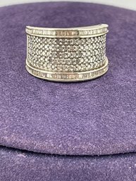 Genuine Multi Diamonds Sterling Silver Band Ring