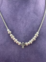JOHN HARDY JAI Sterling Cross & Bead Necklace