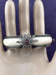 Vintage Designer Sterling Silver Crystal Bracelet Paris