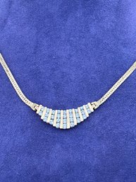 Vintage Sterling Silver Vermeil Crystal Necklace