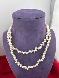 Stunning Opera Length Lustrous Pearl Necklace