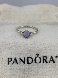 Cool Sterling Silver Pink Faceted Crystal  Ring